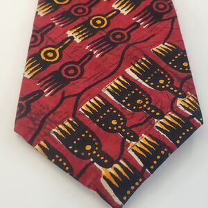 Handmade African Print Red 3.75" w X 56" l #20R.